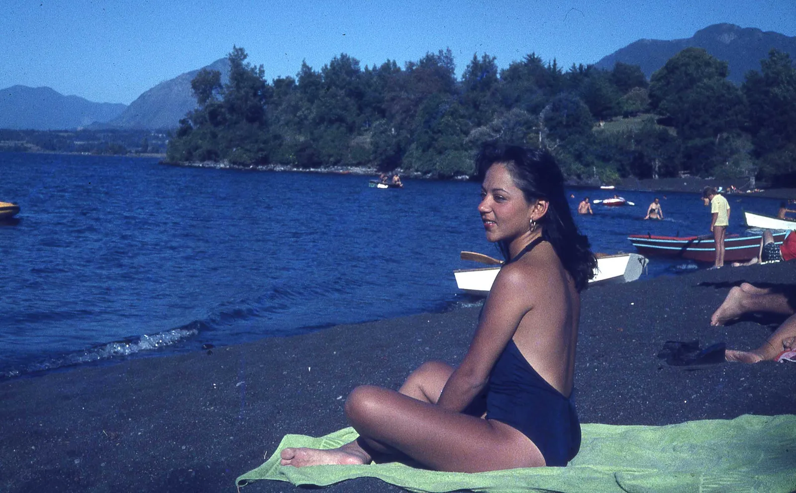 Playa de Pucón a finales de los 70