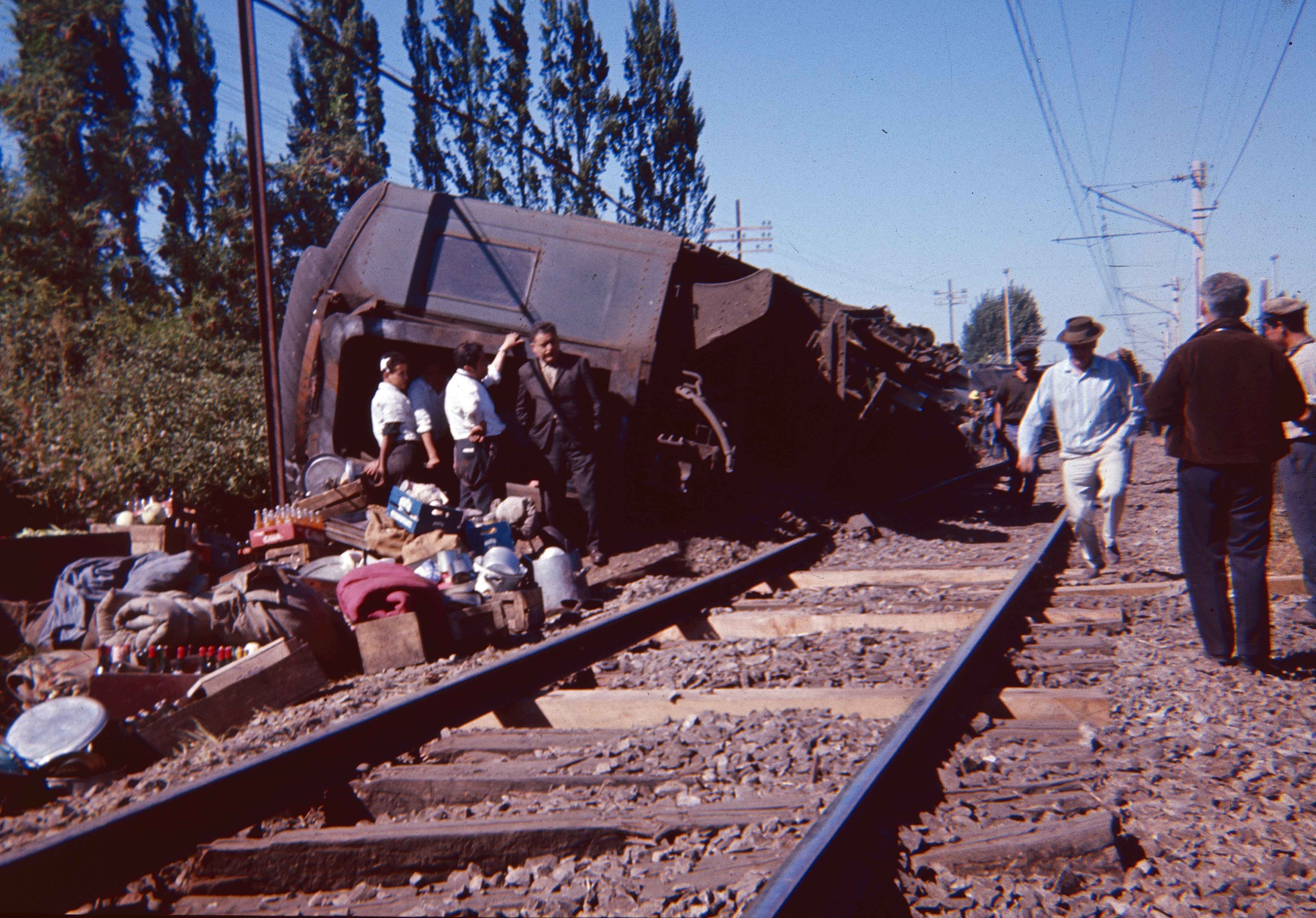 Accidente ferroviario en Teno en los años 60