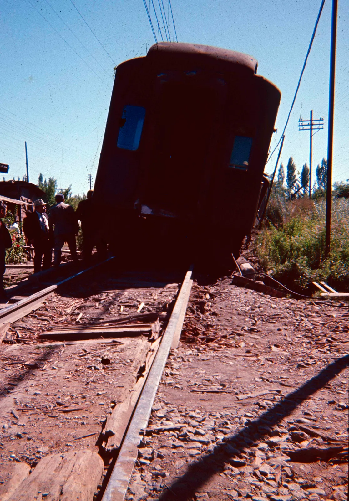 Accidente ferroviario en Teno en los años 60