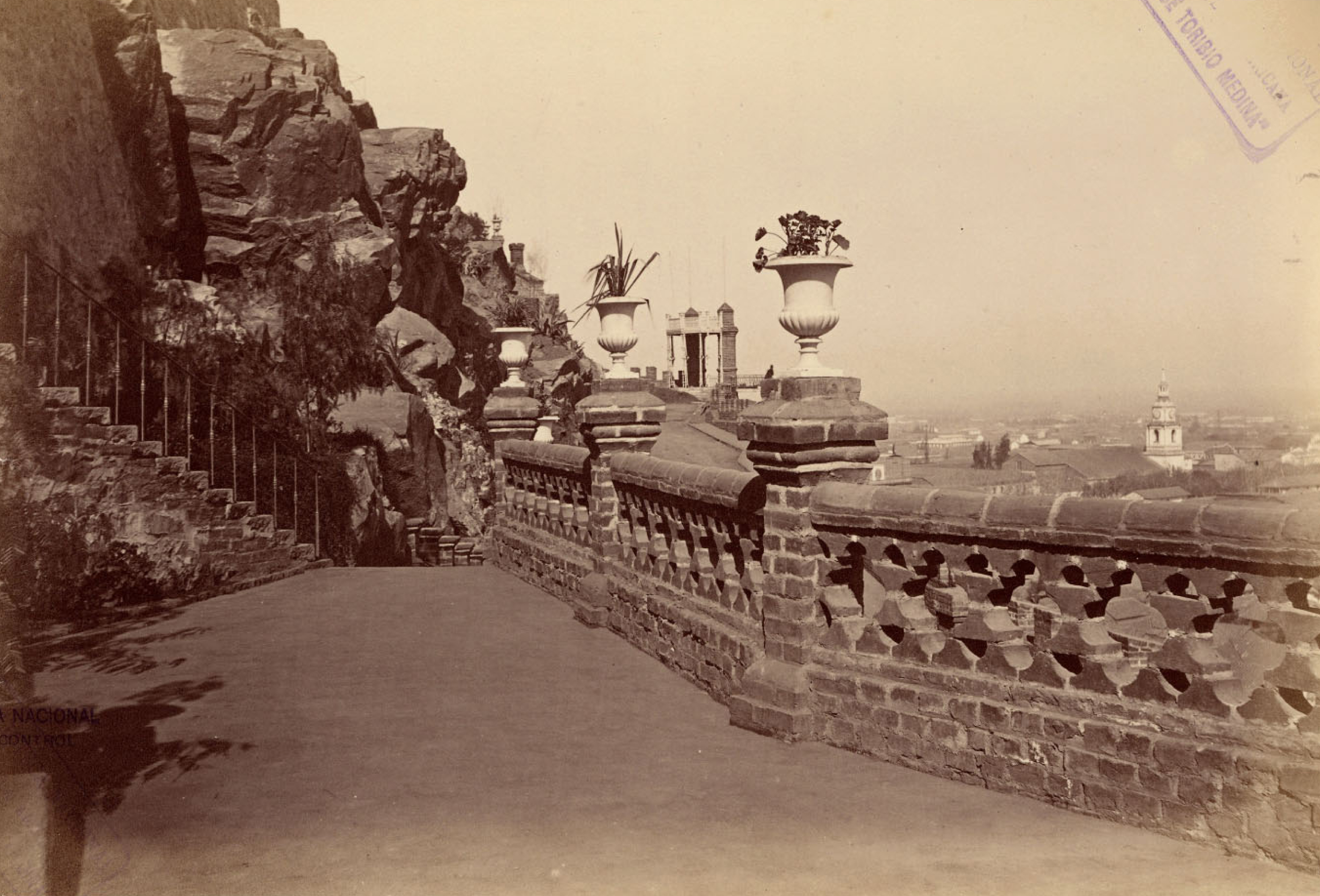 La Meseta del Estanque, Cerro Santa Lucía, 1874