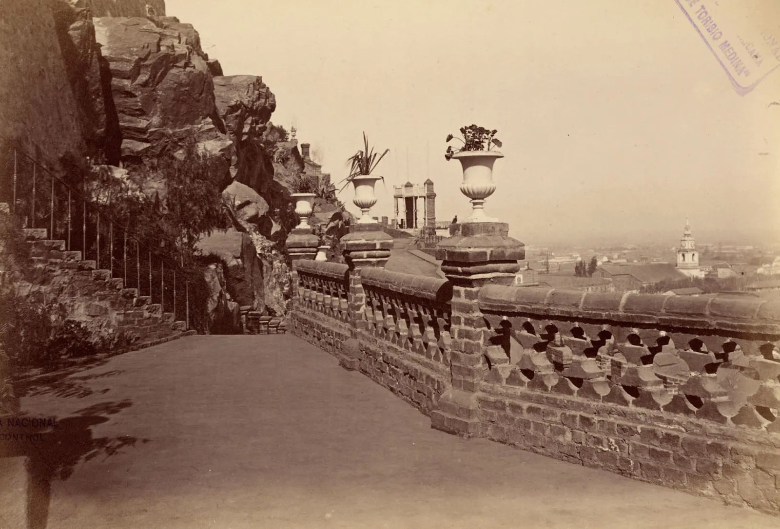 La Meseta del Estanque, Cerro Santa Lucía, 1874
