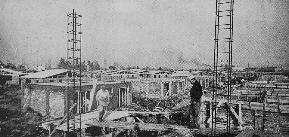 Construcción de barrio de Renca en 1963