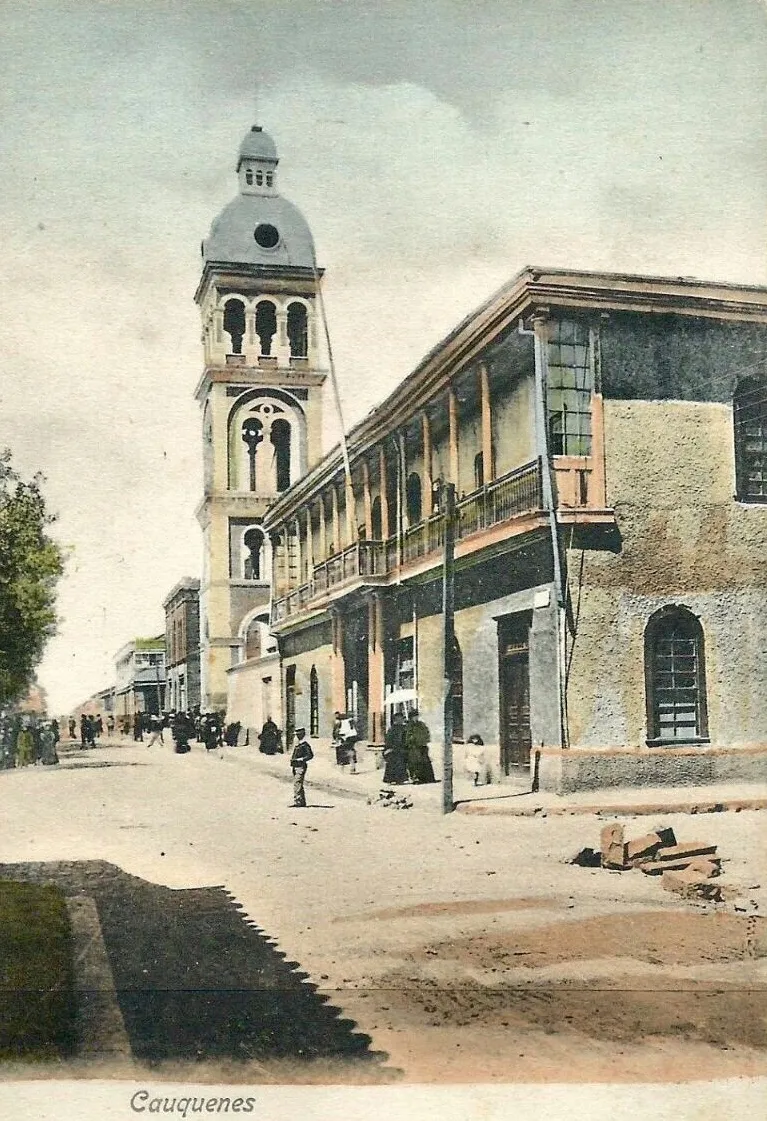 Calle Catedral,Cauquenes en 1914