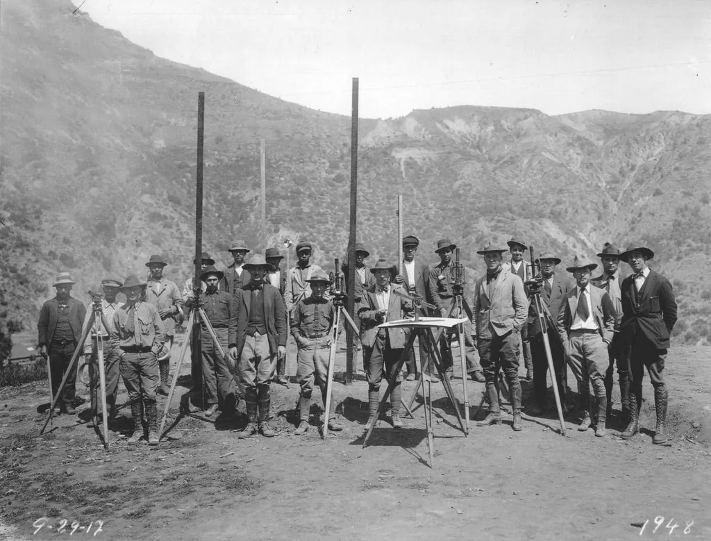 Topógrafos Norteamericanos en Caletones, 1917