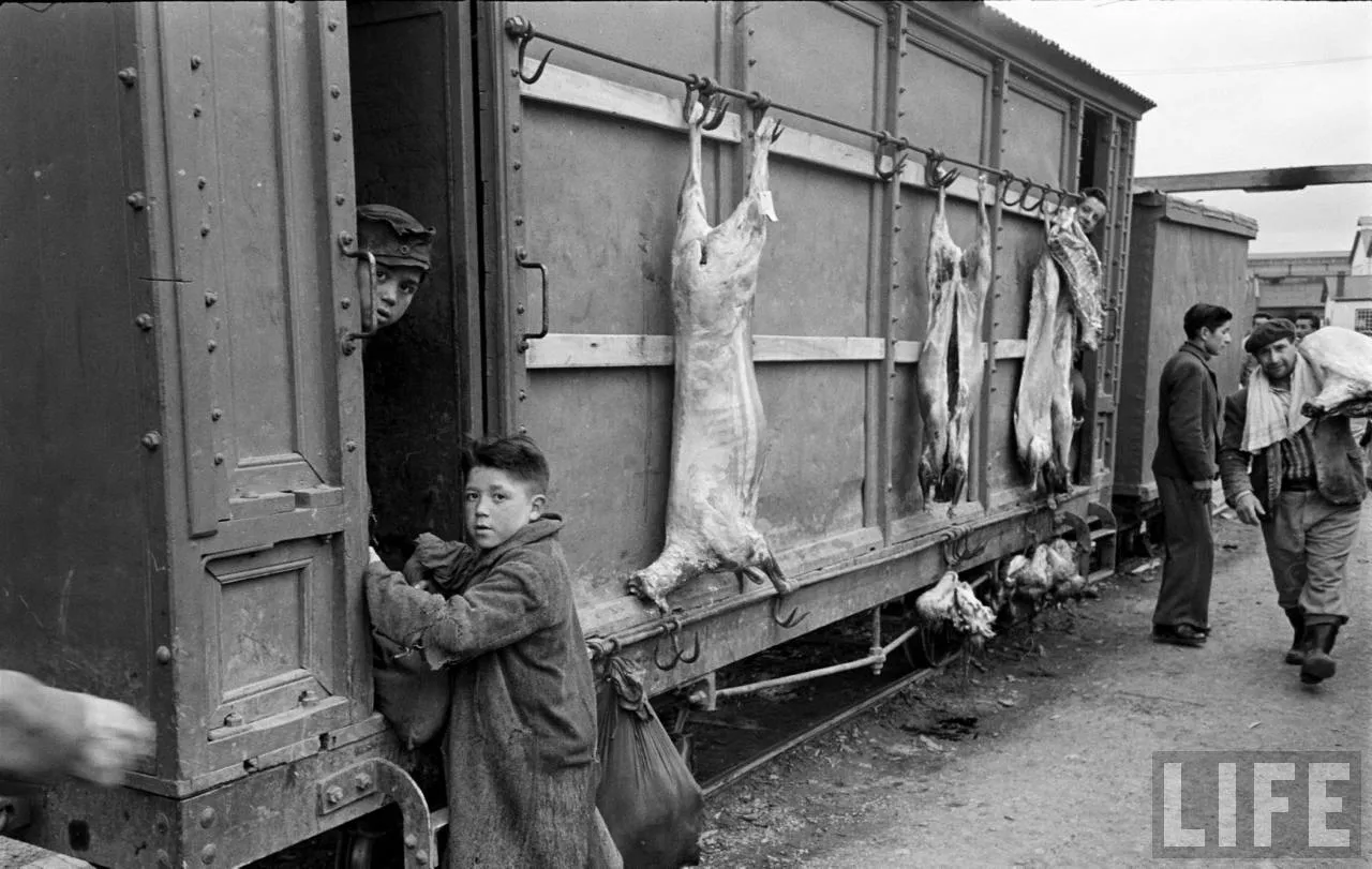 Tren en frigorífico Puerto Bories, 1950