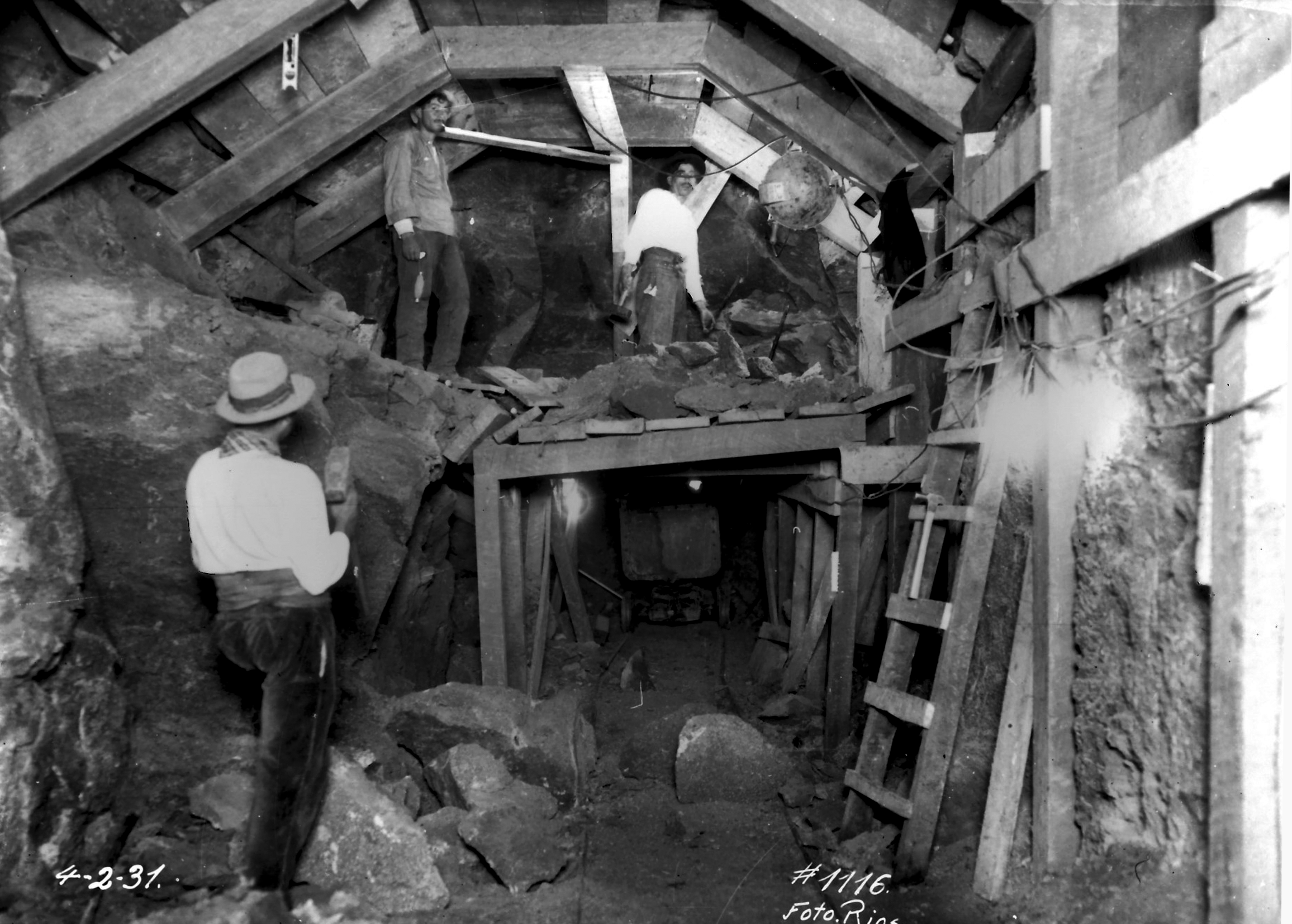 Interior de la Mina el Teniente, 1931