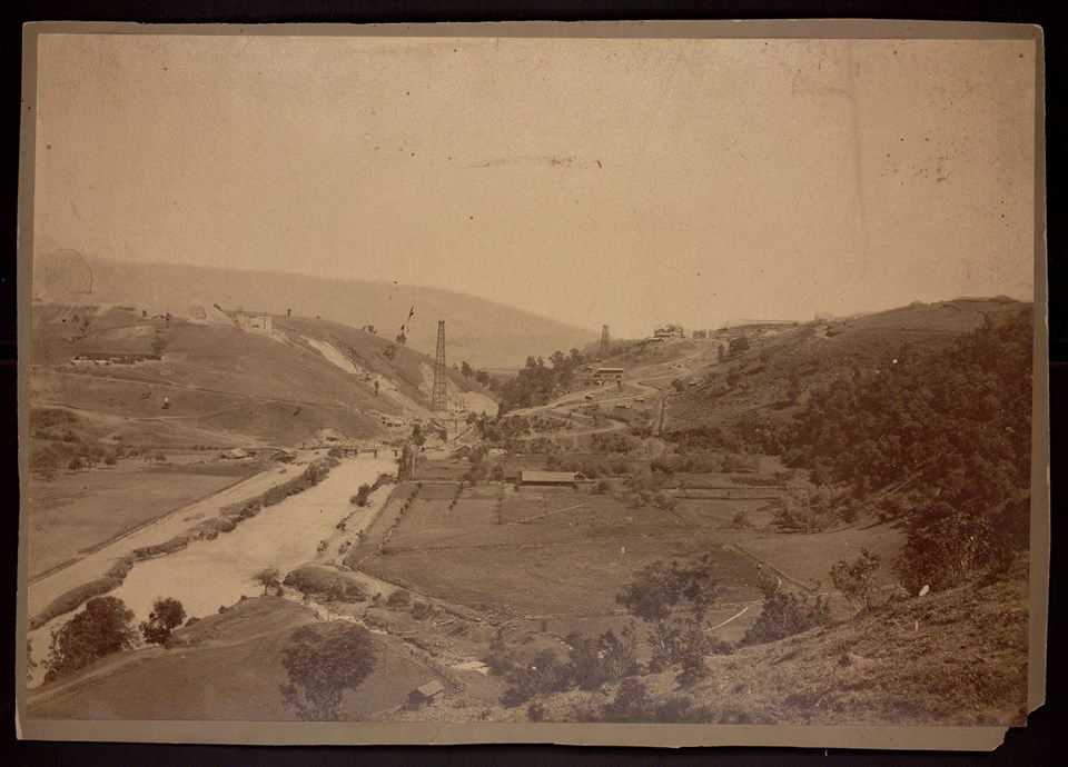 Construcción del Viaducto del Malleco en Collipulli. Marzo de 1889.