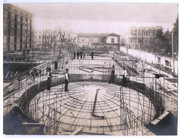 Construcción de la rotonda del Museo Histórico Nacional, 1920