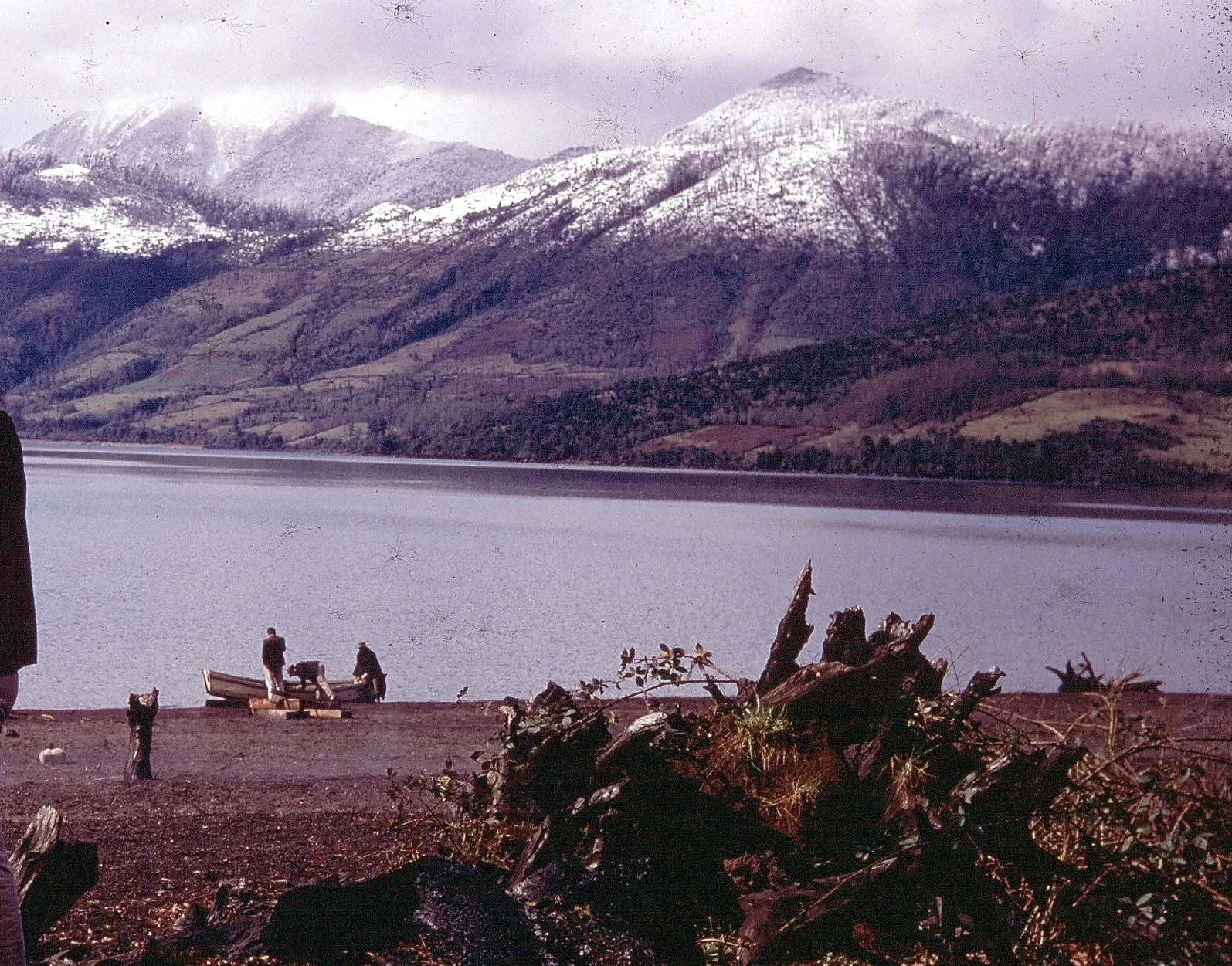Lago Caburga, playa Negra invierno de 1968