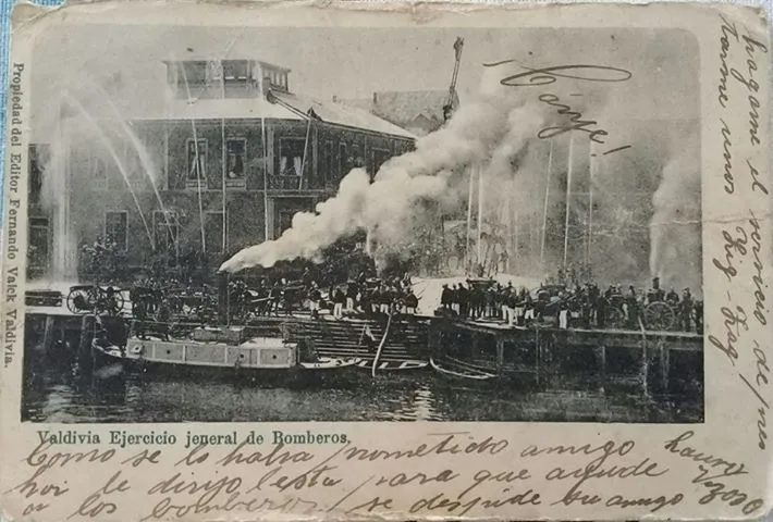Valdivia ejercicios de Bomberos, 1908