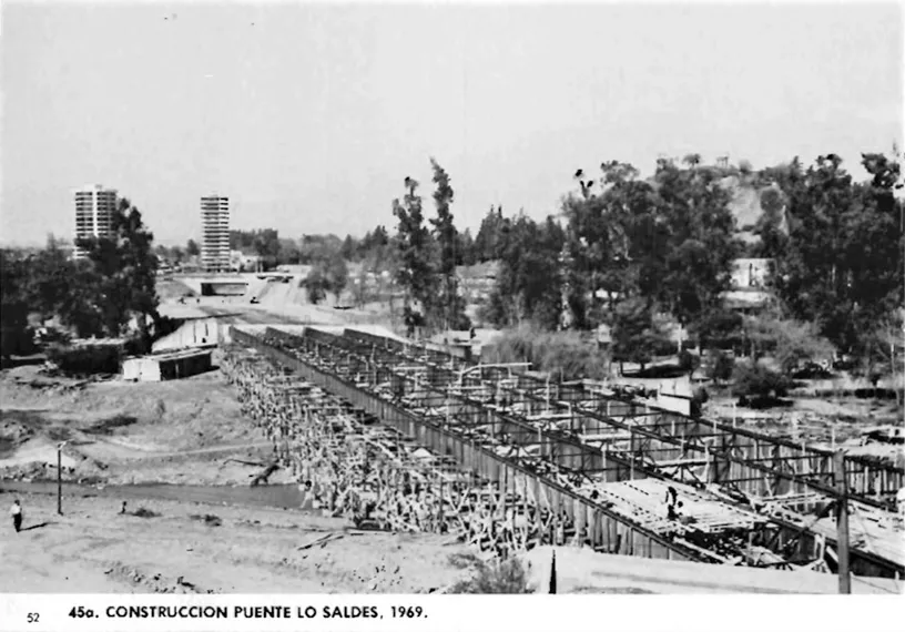 Construcción del puente Lo Saldes, 1969