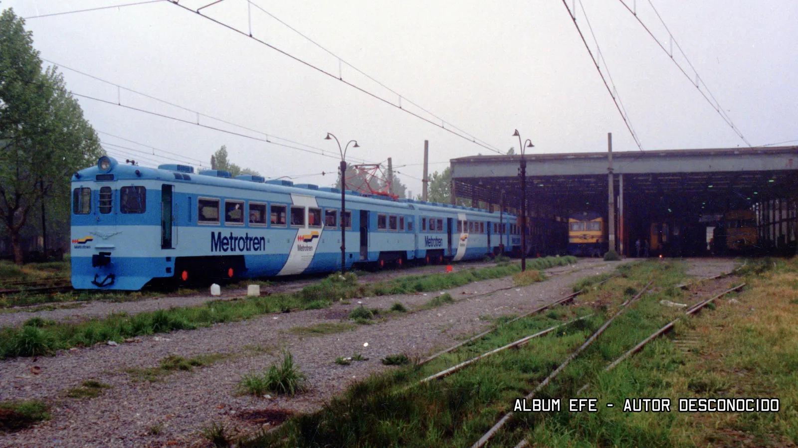 Tren de servicio Metrotren en Maestranza San Eugenio, 1990