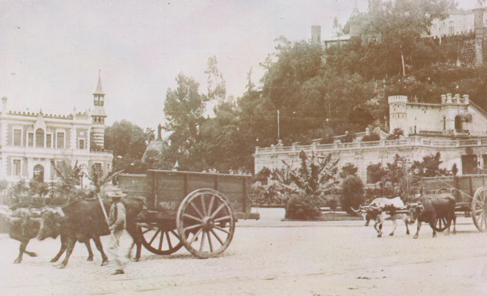 Cerro Santa Lucía en la década de 1900