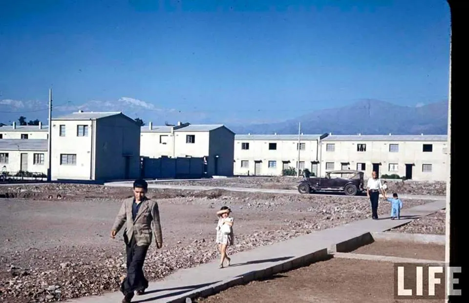 Construución Barrio Yarur, año 1941.