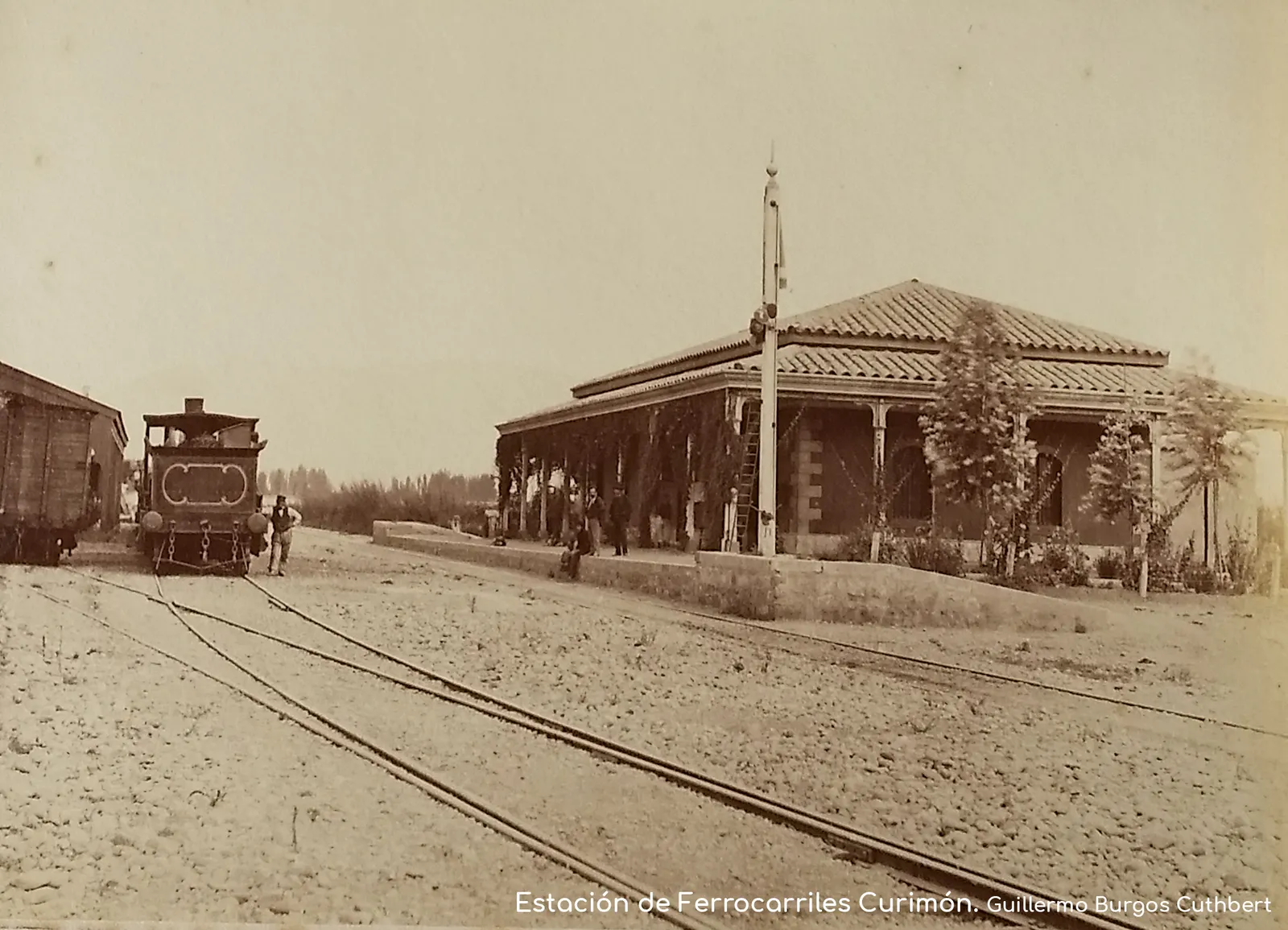Estación de Ferrocarriles de Curimón en 1874