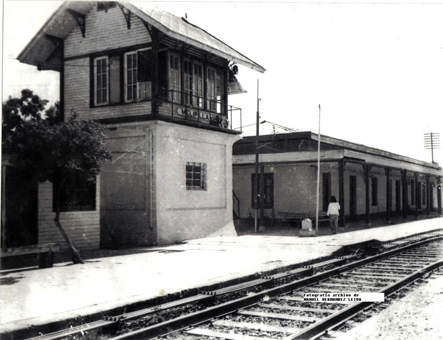 Estación de Ferrocarril Melipilla en 1970
