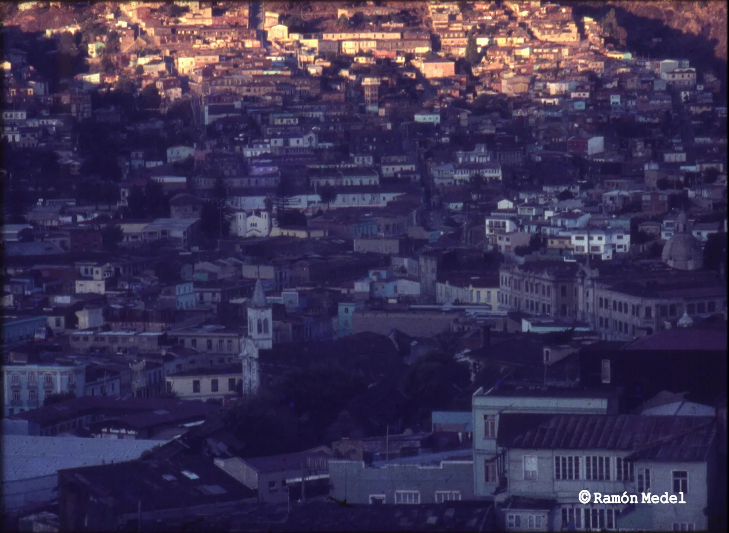 Valparaíso, Cerro Polanco al atardecer en 1979