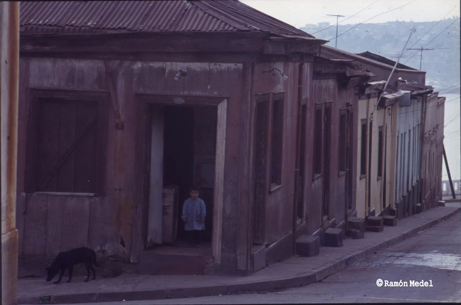 Cerro Barón de Valparaíso, año 1980: Casas antiguas hoy desaparecidas.