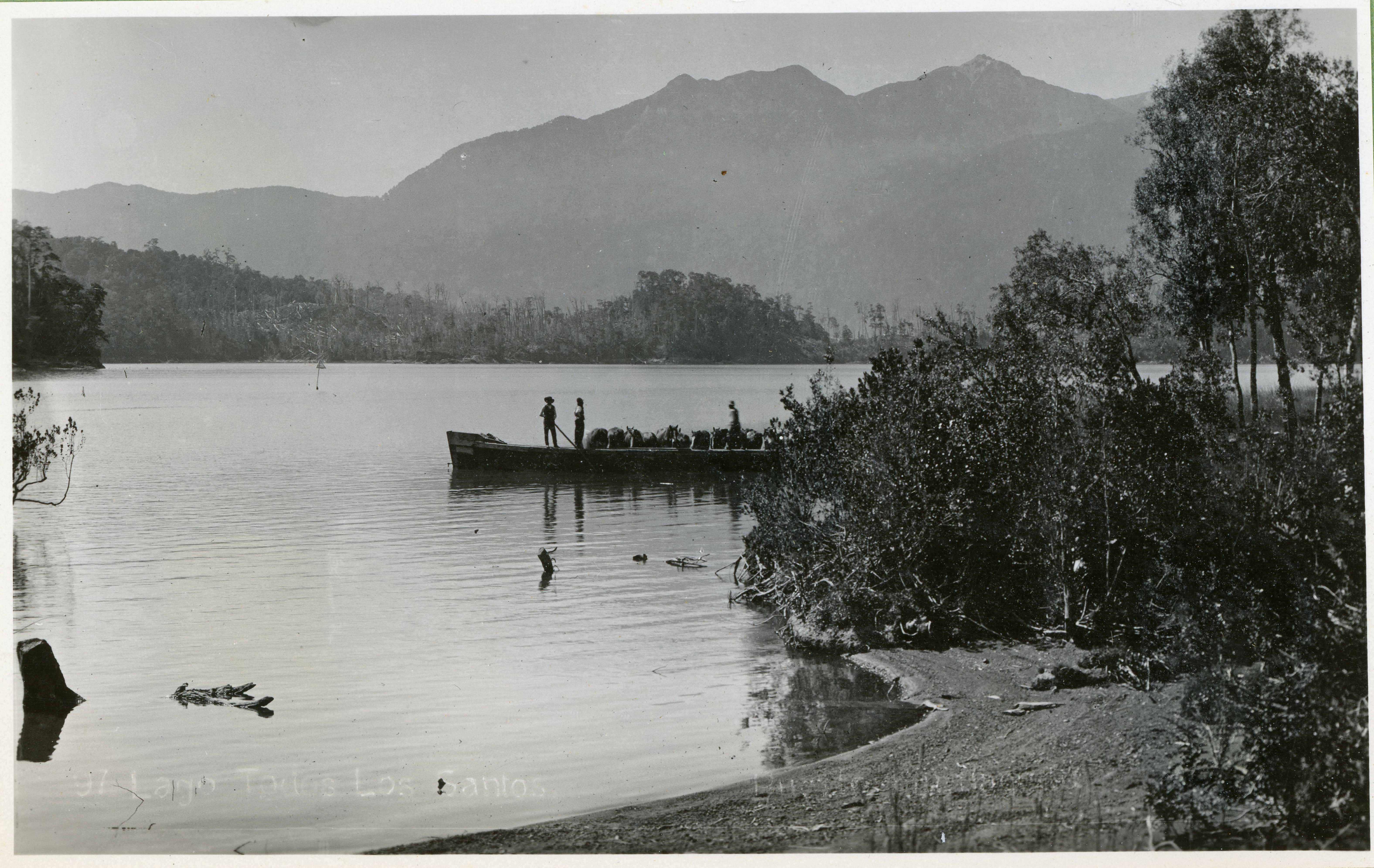 Lago Todos los Santos, Caballos y Bote, ca. 1928