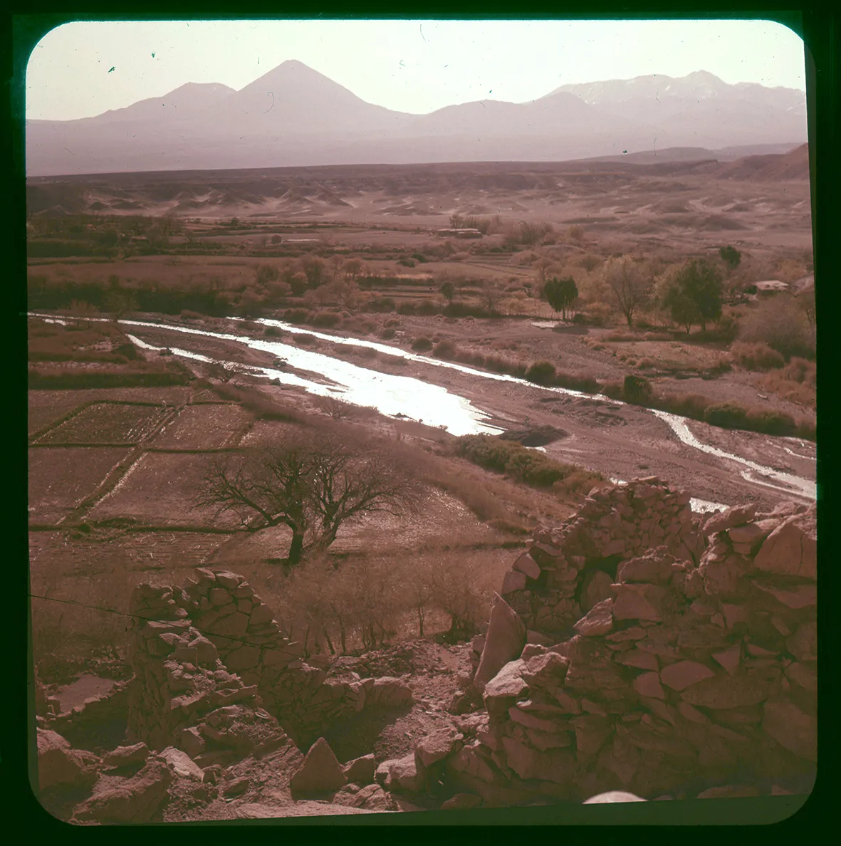 Pucará Quitor y río San Pedro, San Pedro de Atacama, Región de Atacama, Chile, 1950 - 1965