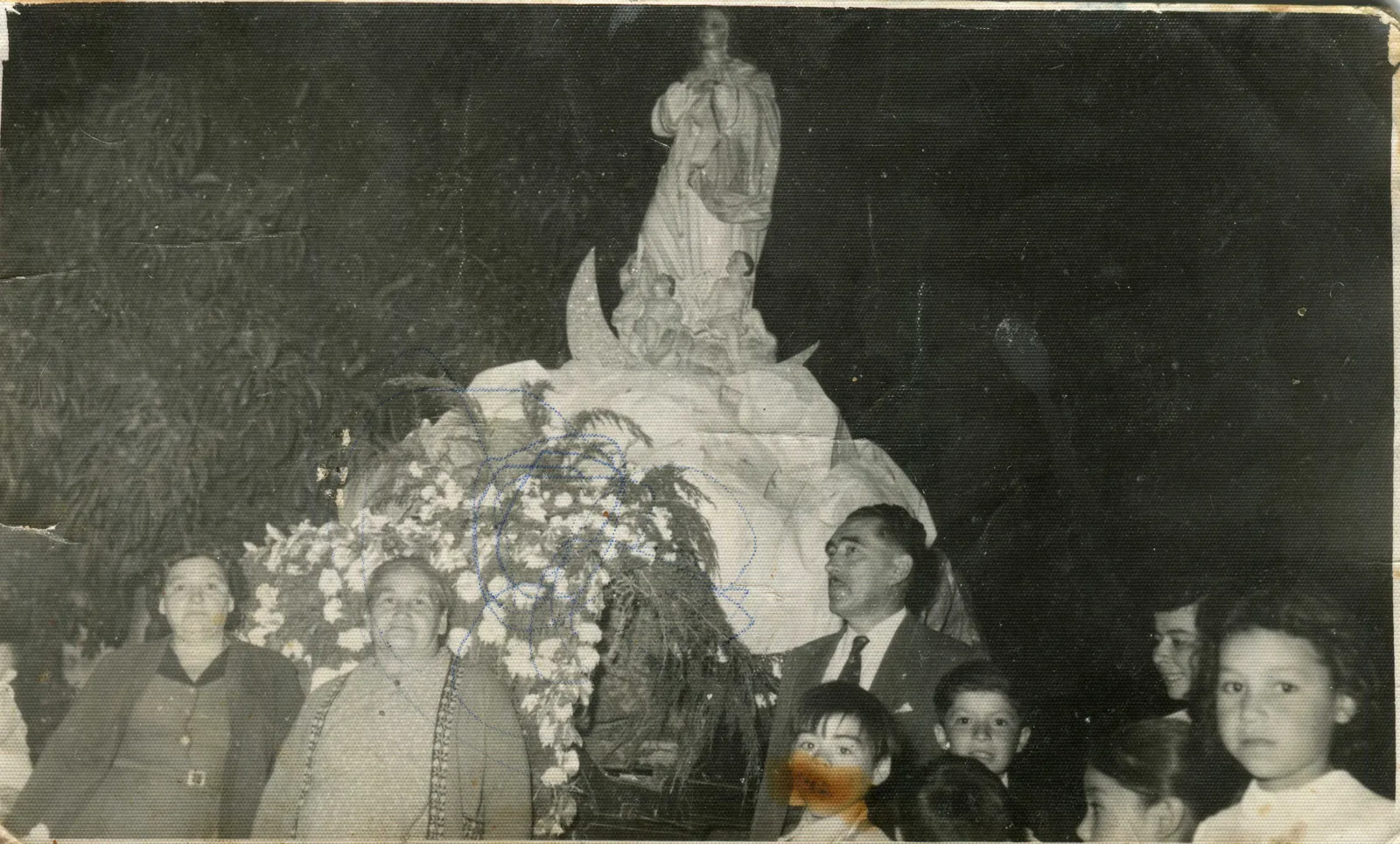 Celebración fiesta de la Virgen del Carmen en Quilicura, 1940