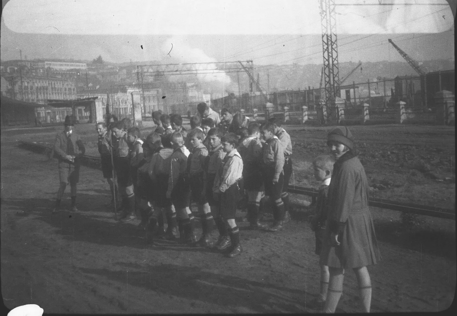Grupo de estudiantes en Valparaíso, 1928