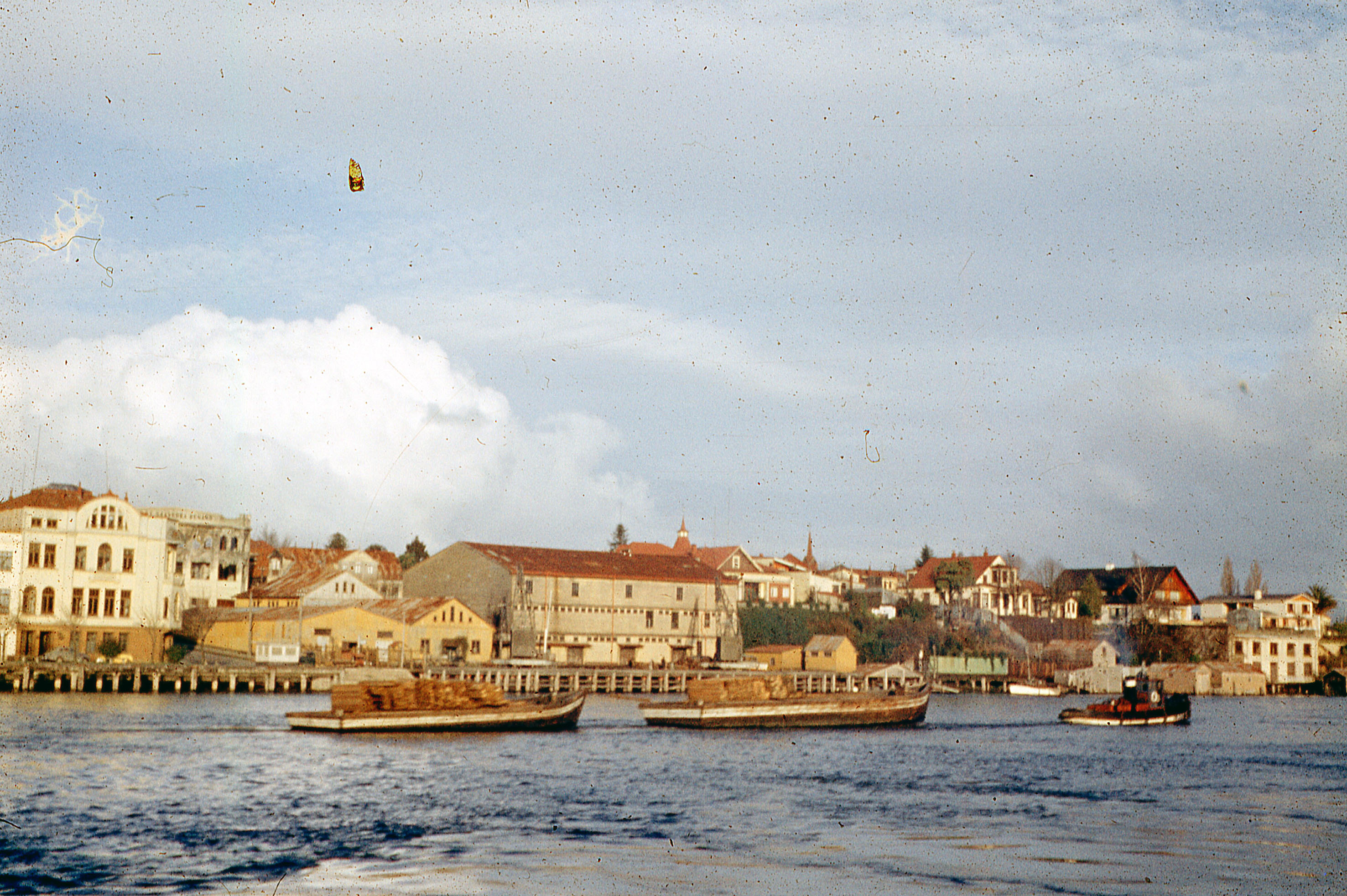 Valdivia desde Isla Teja, previo al terremoto, 1960