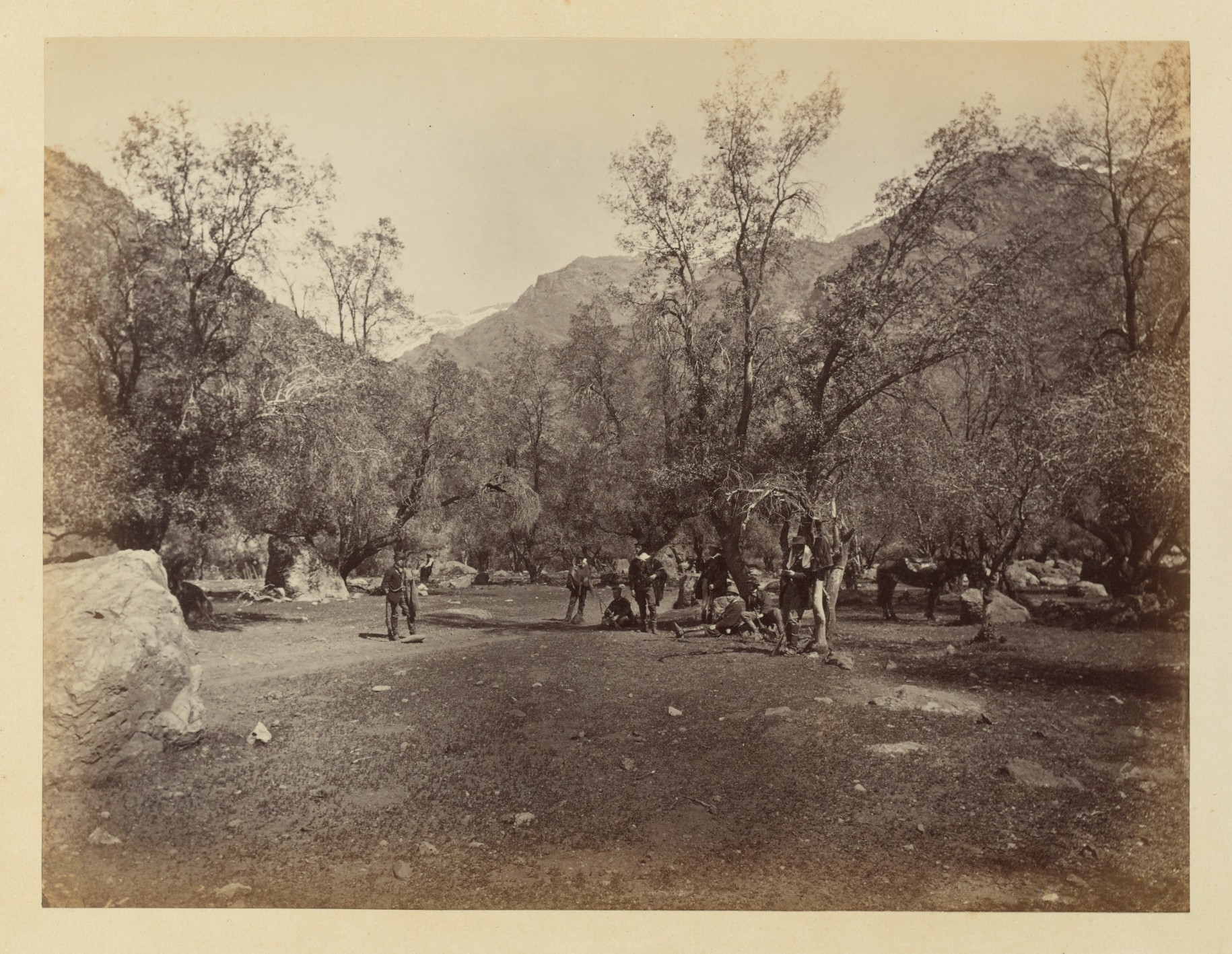 Cazadores en Machalí, ca. 1868