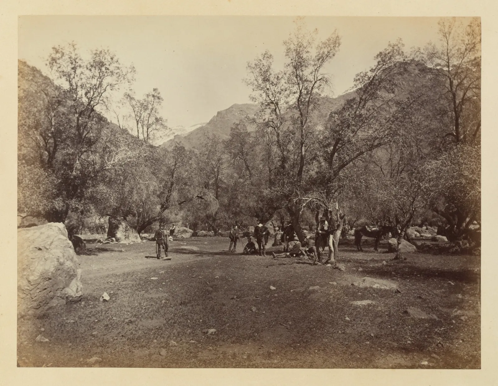 Cazadores en Machalí, ca. 1868