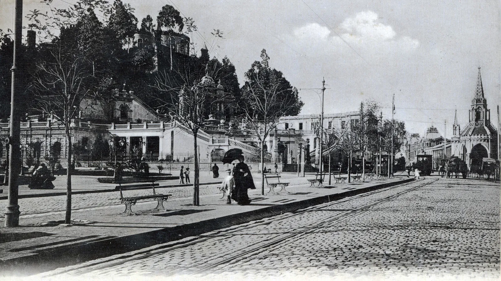 Cerro Santa Lucía y Alameda, Santiago, ca. 1910