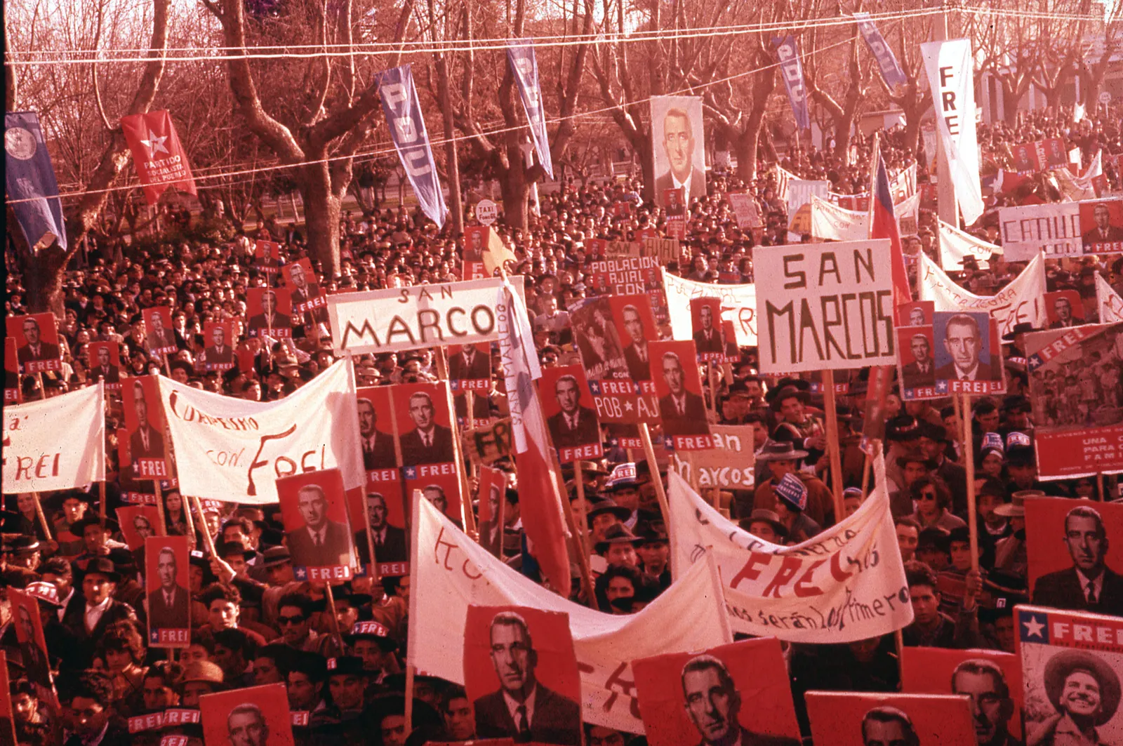 Marcha de la Patria Joven campaña presidencia de Eduardo Frei Montalva, 1964