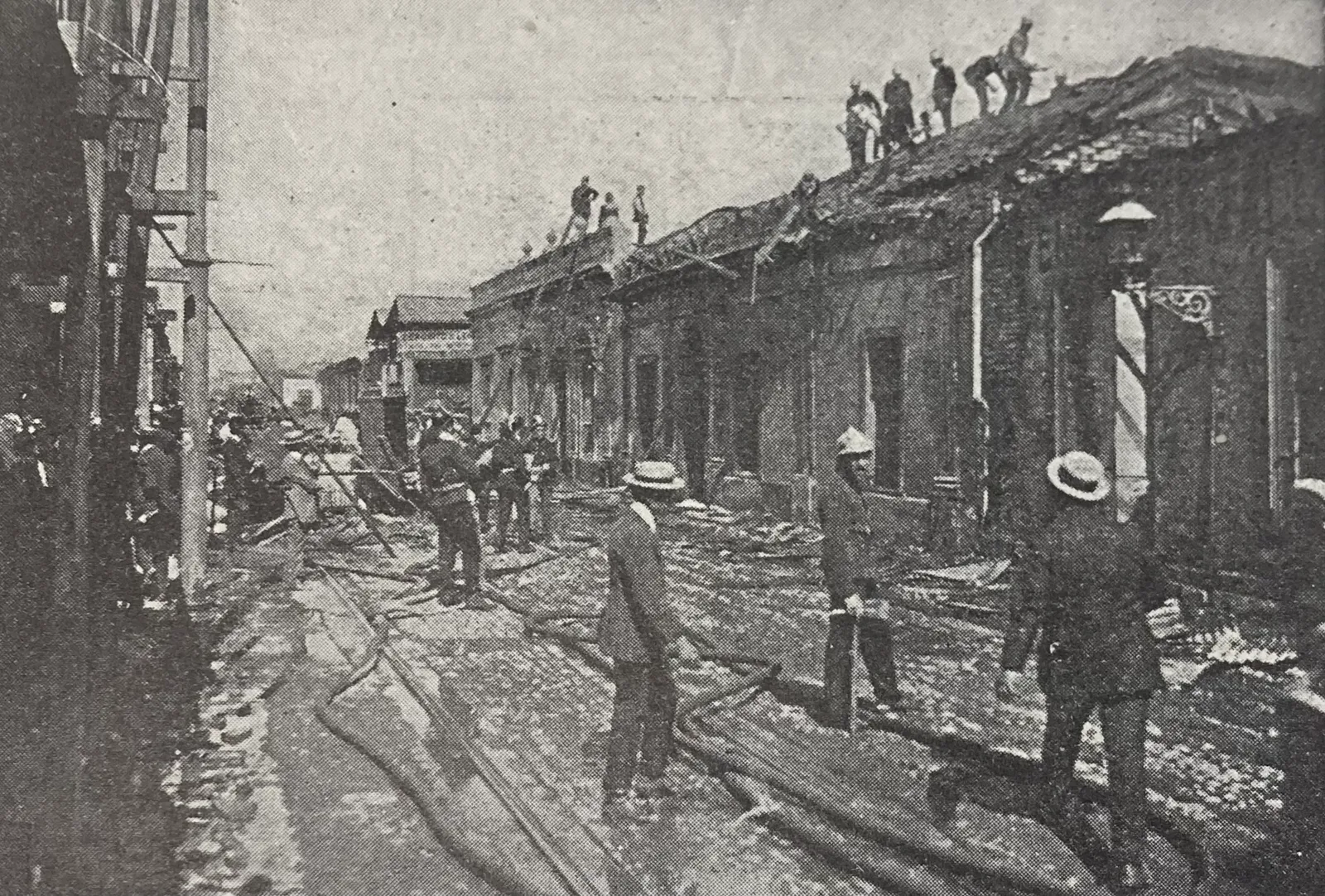 Incendio en calle Huérfanos, Santiago, 1908