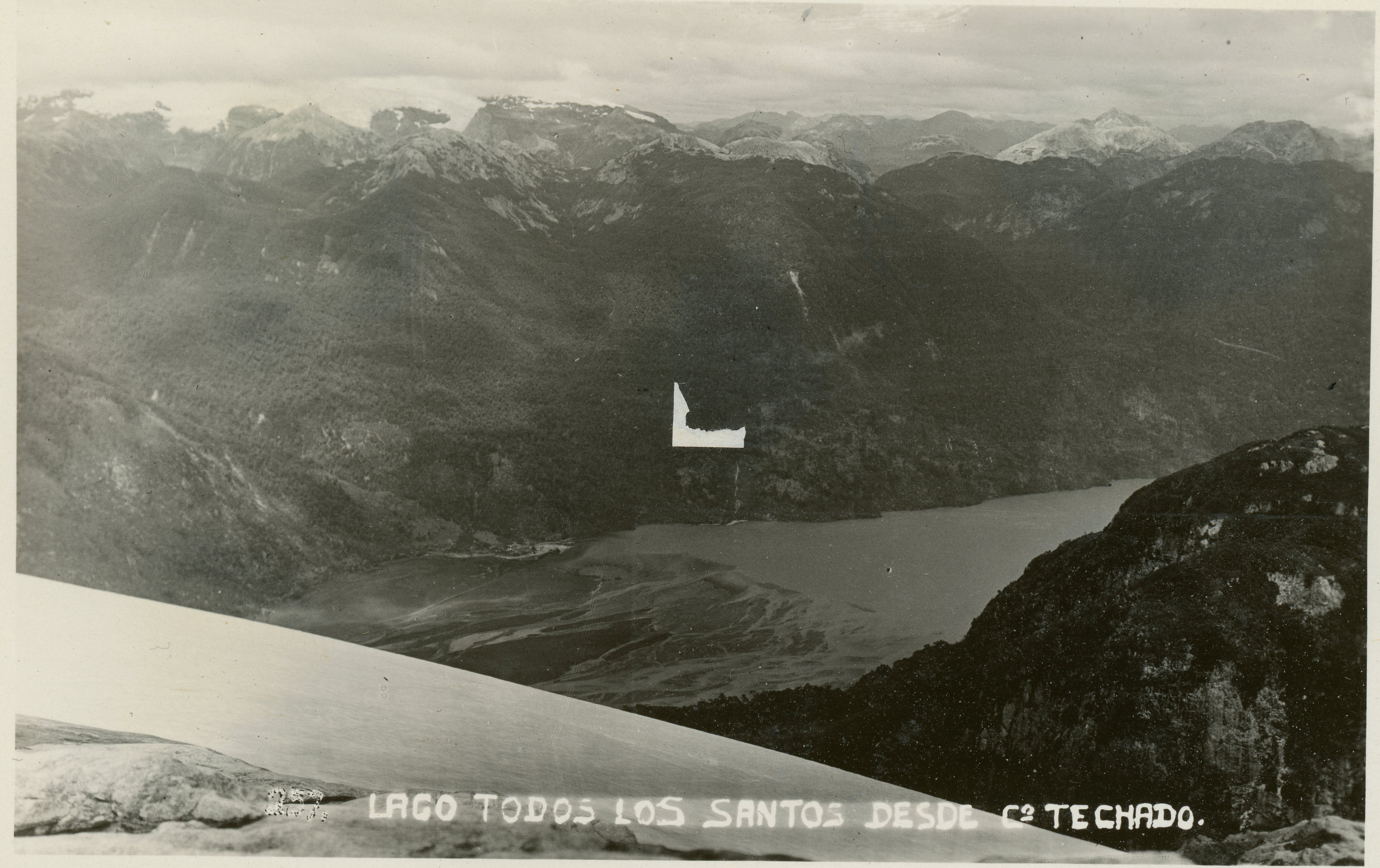 Lago Todos los Santos desde Cerro Techado, ca. 1928