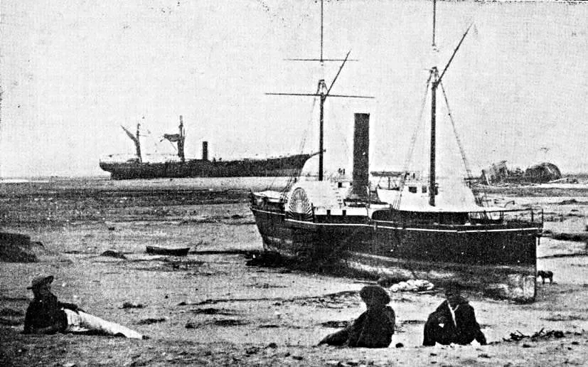 Barcos varados por el maremoto, Arica, 1868