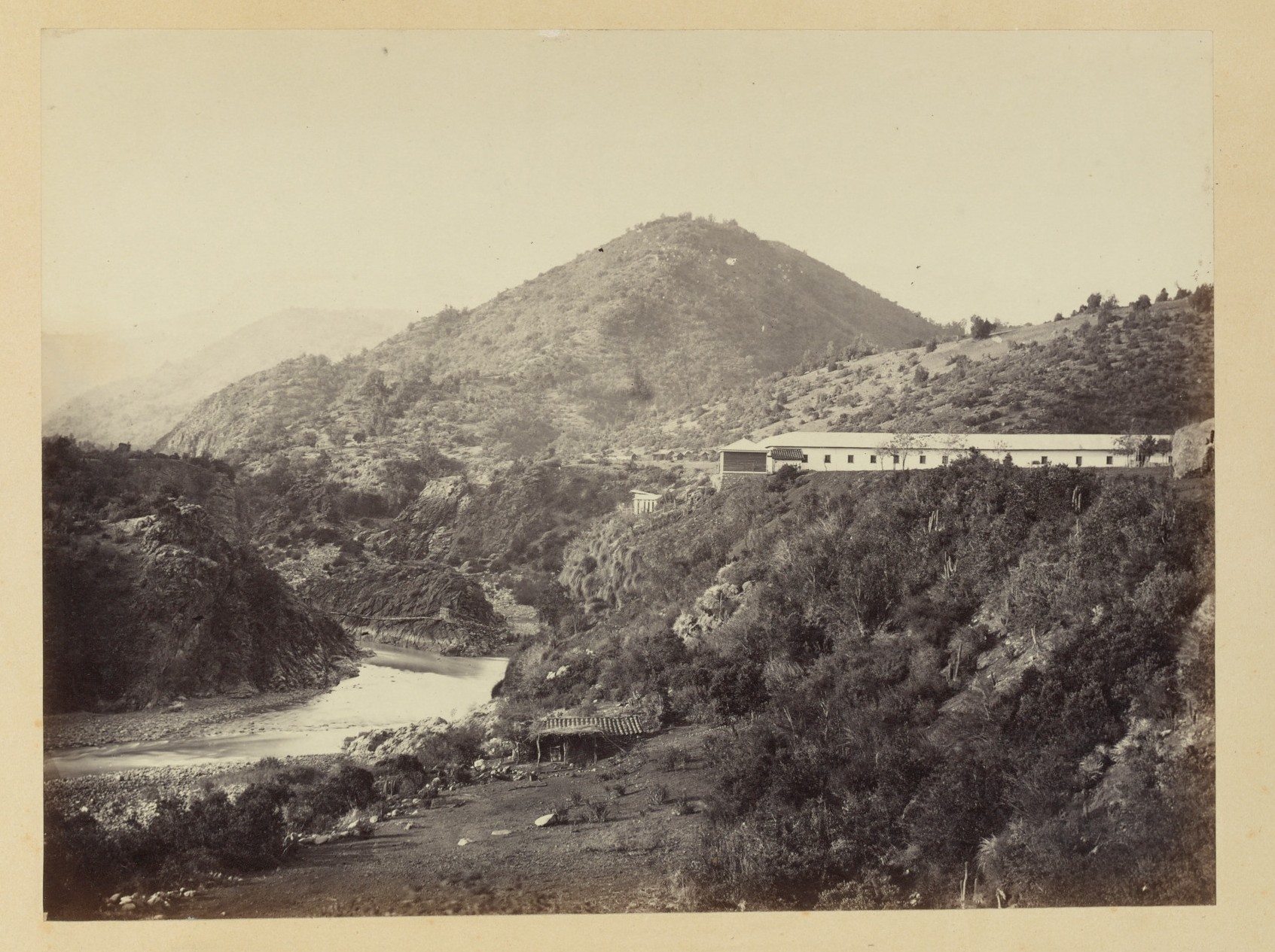 Termas de Cauquenes a la llegada, Río Cachapoal, 1868