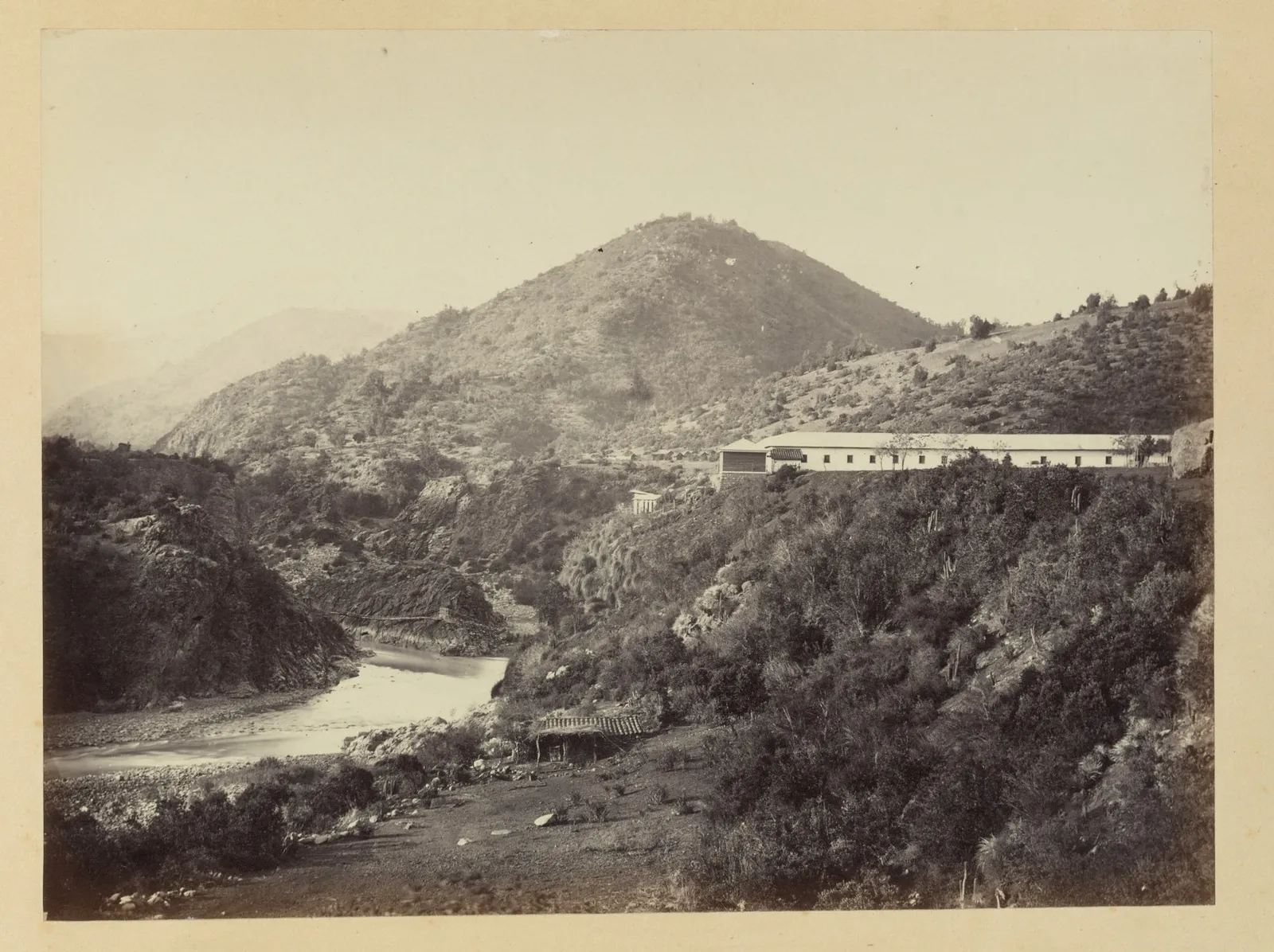 Termas de Cauquenes a la llegada, Río Cachapoal, 1868