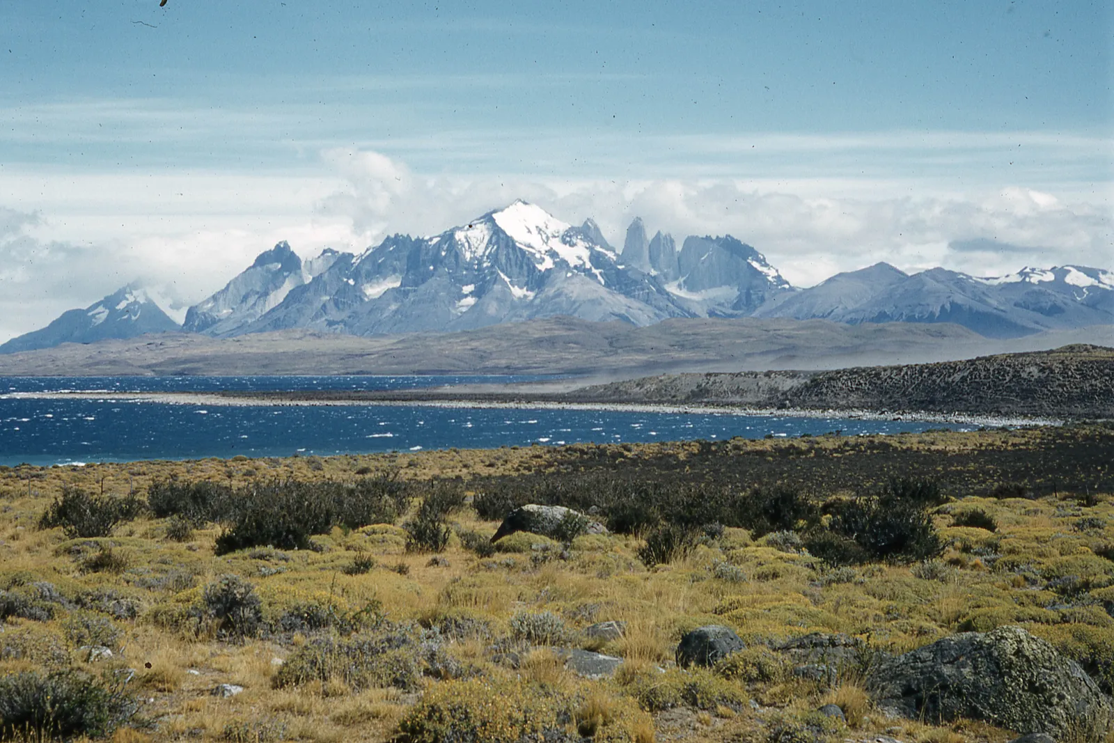 Cordillera del Paine y estepa patagónica en 1960