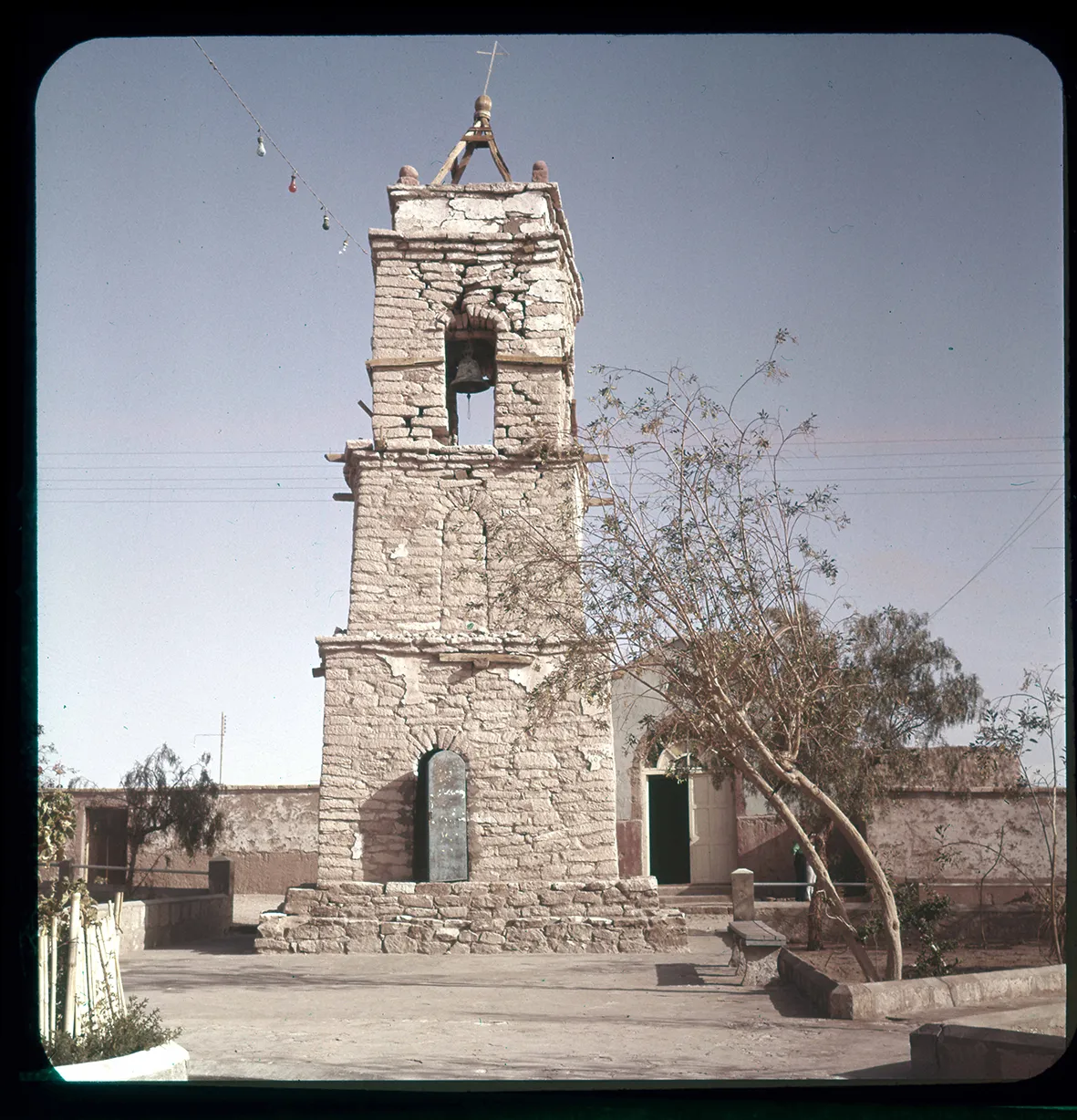 Campanario y plaza de Toconao, Toconao, Región de Atacama, Chile, 1950 - 1965