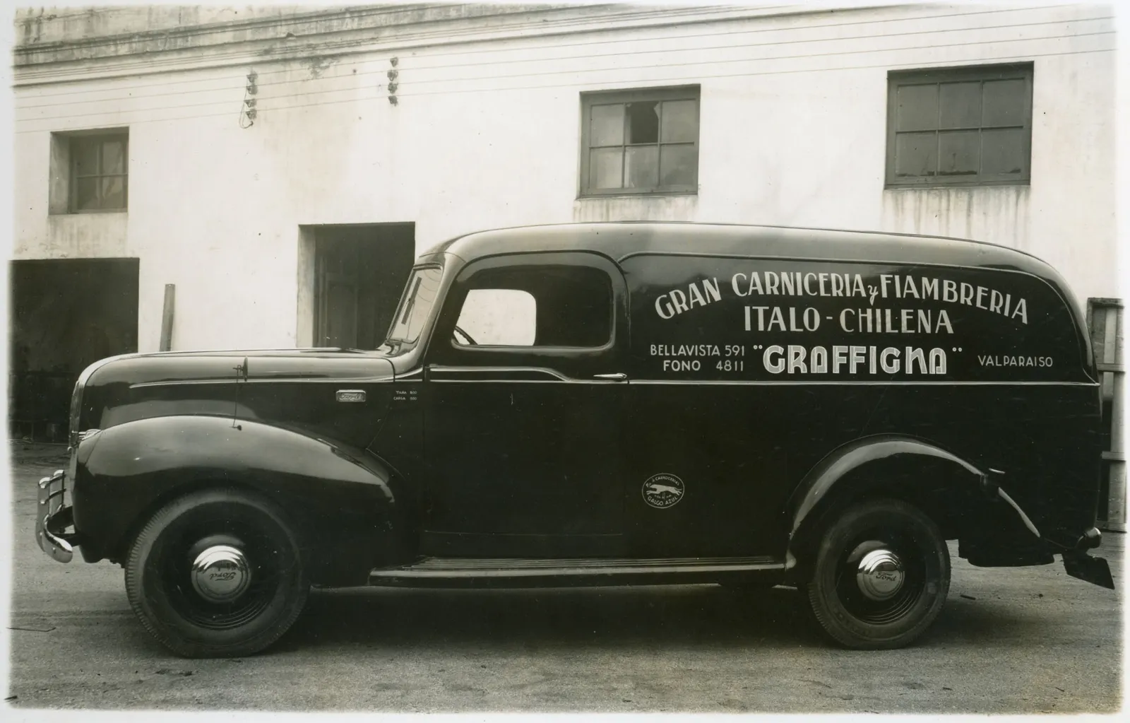 Automóvil de Carnicería "Graffigna", Viña del Mar, ca. 1950