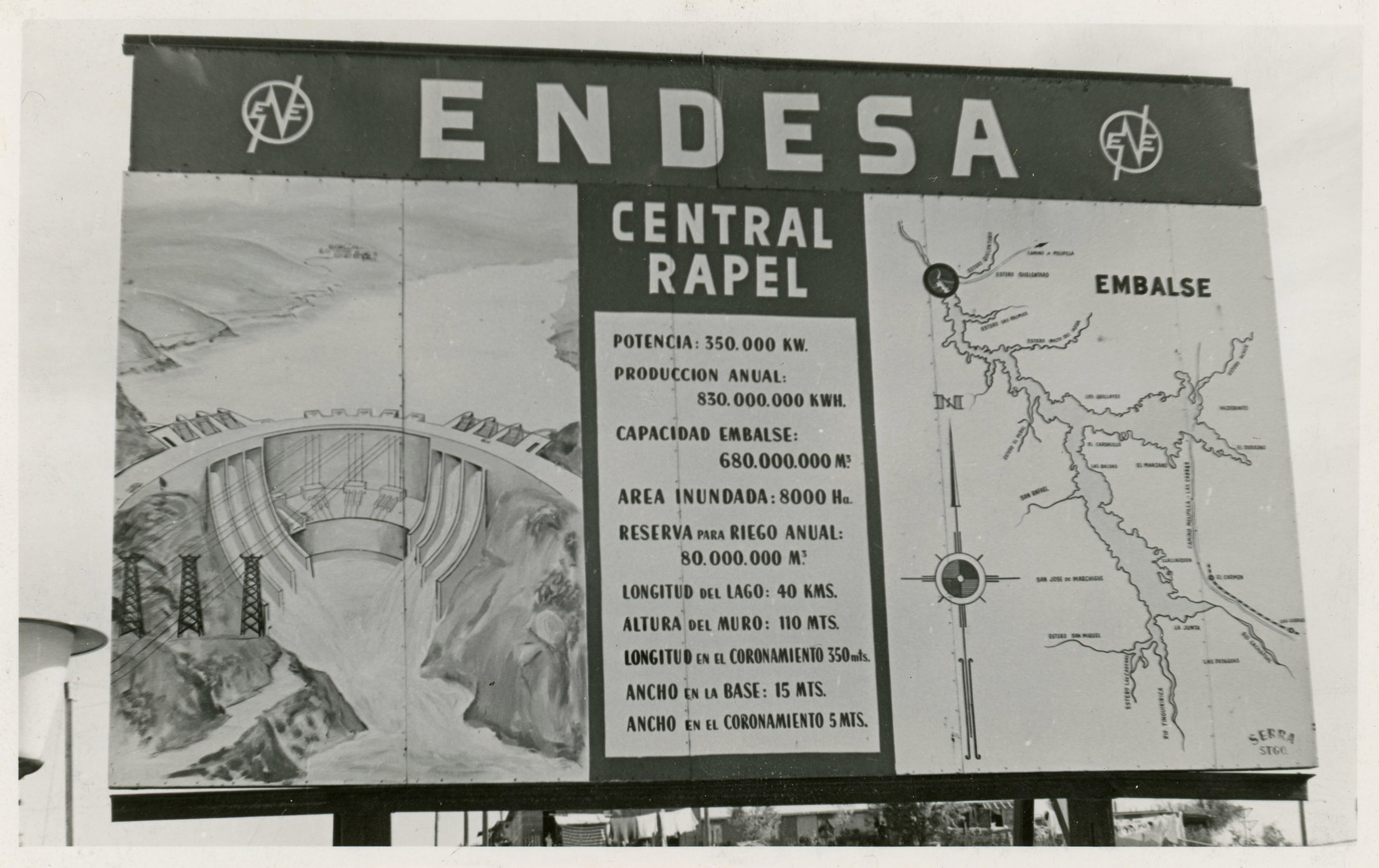 Cartel Endesa Central Rapel, ca. 1960