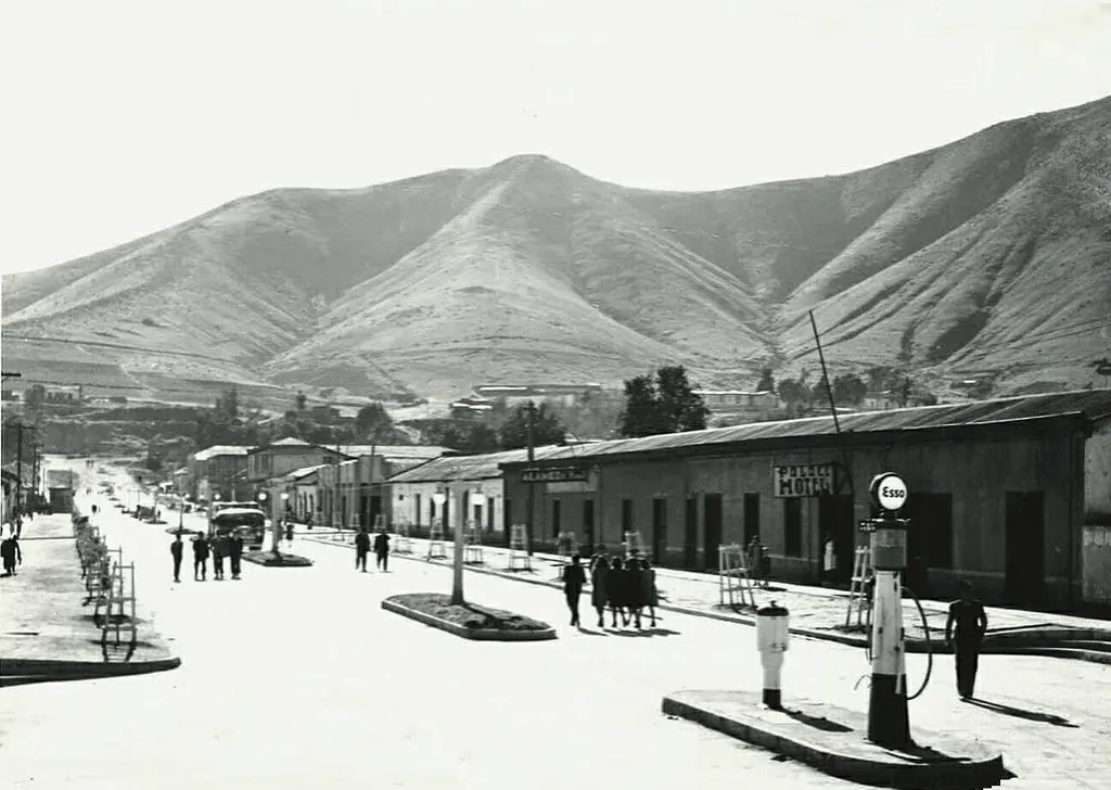 Actual Avenida Ignacio Silva en Illapel, 1950