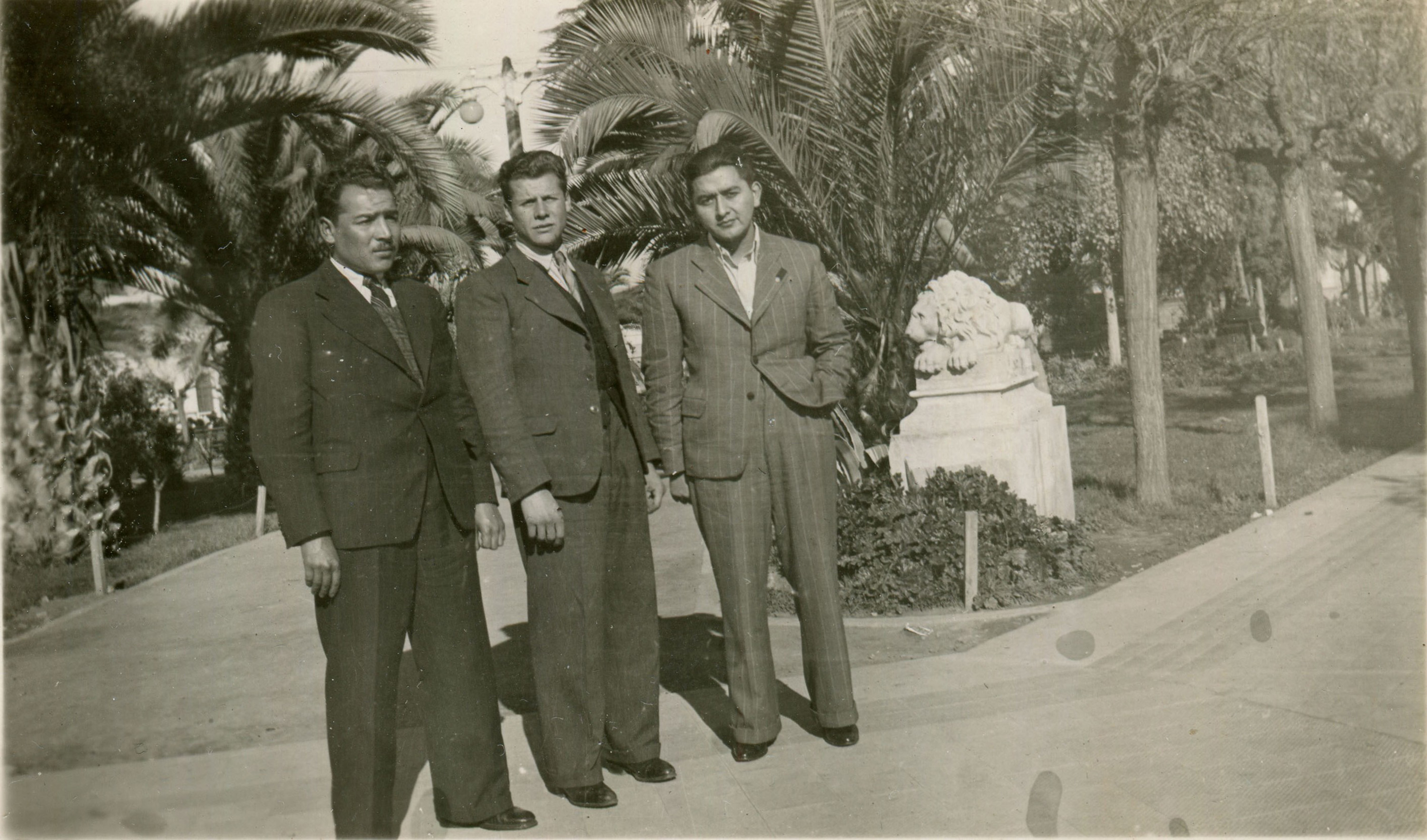 Grupo de Hombres en un Parque, ca. 1950
