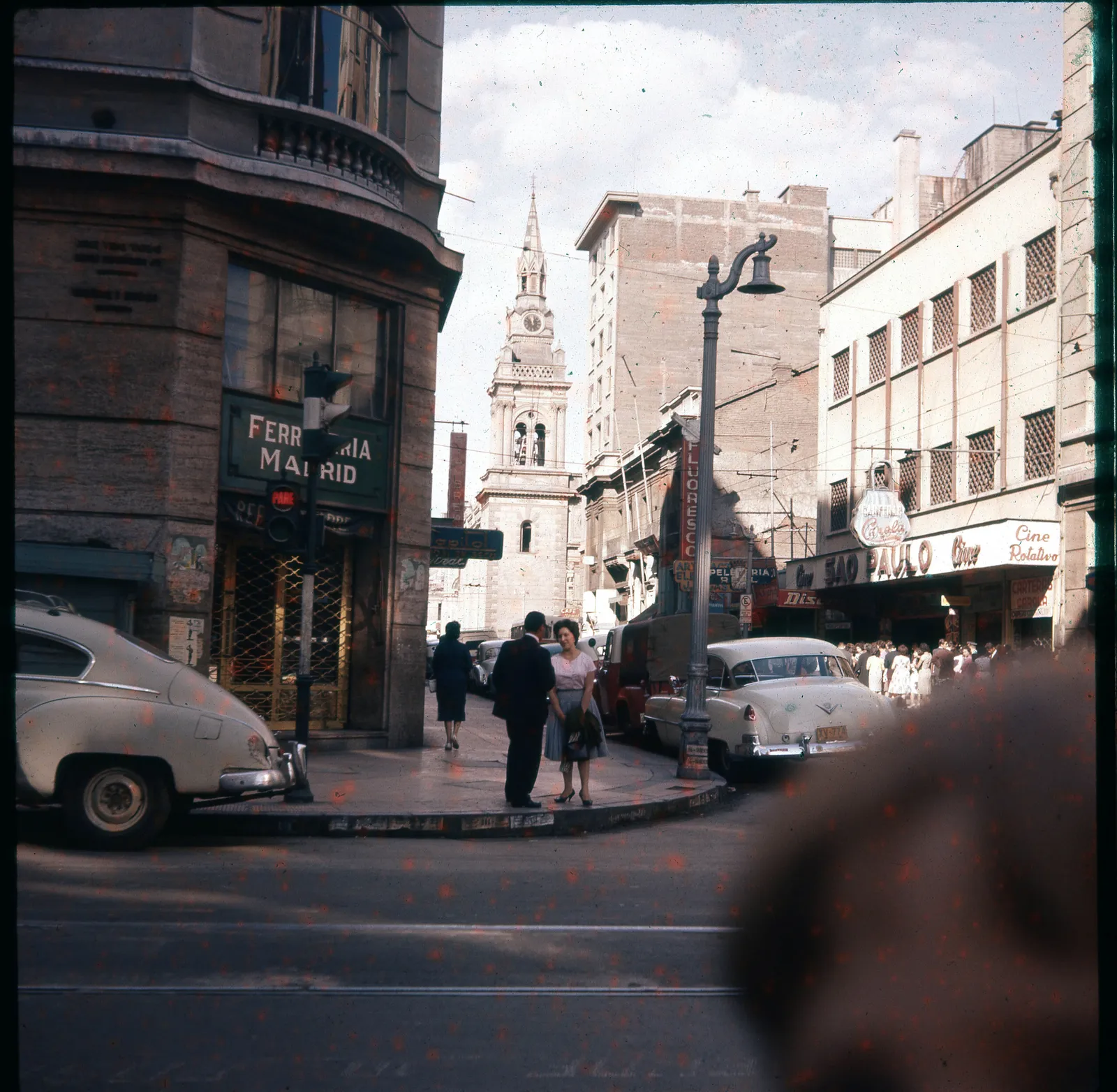Calle San Antonio esquina Merced, Santiago, 1960