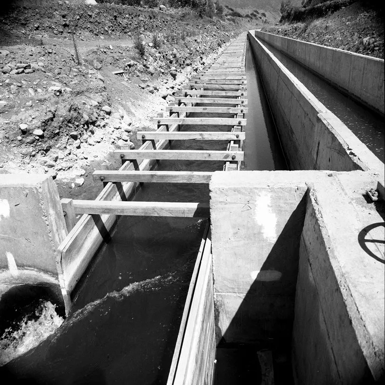 Canoa de relaves de la mina El Teniente, 1978
