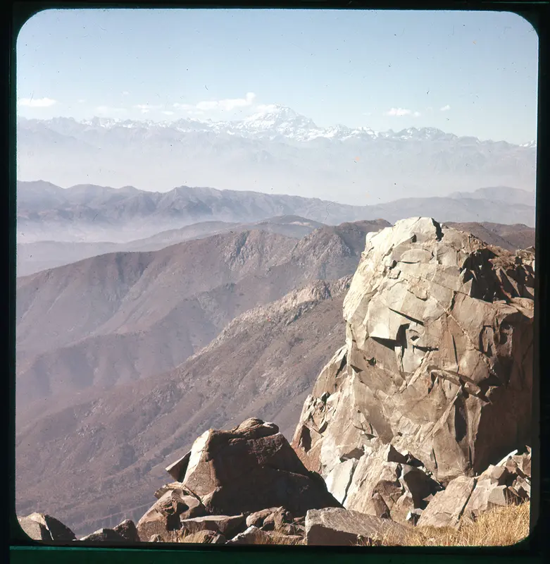 Monte Aconcagua desde Cerro El Roble, Región de Valparaíso, Chile, 1950 - 1965